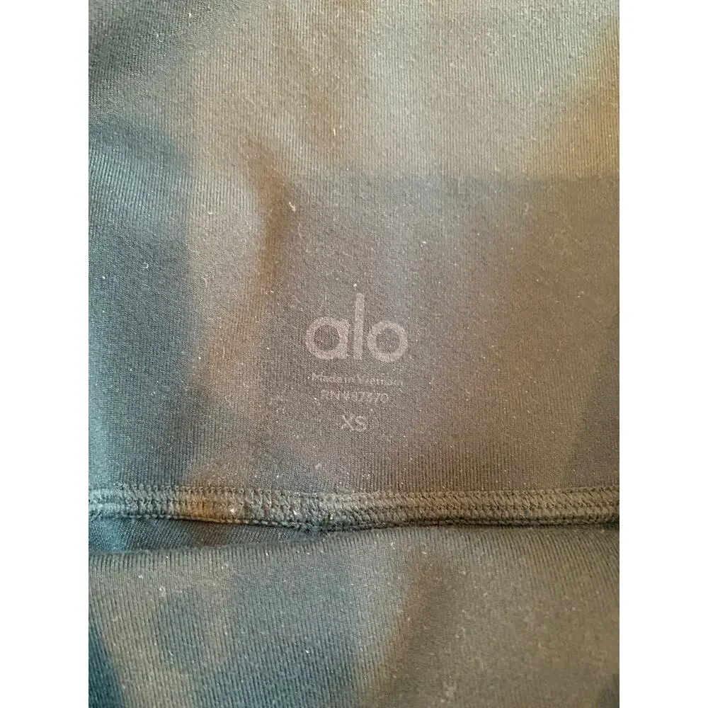 Alo Yoga Moto Ribbed  Knee Leggings | Forrest Green | XS